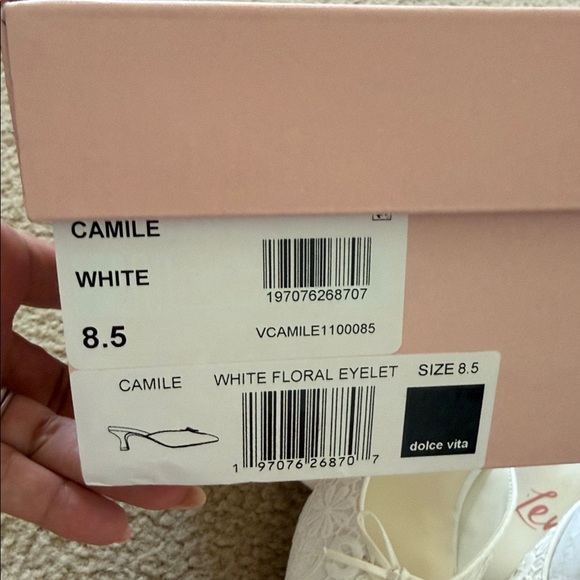 Dolce Vita Cream Lace Mules - Picture 8 of 8